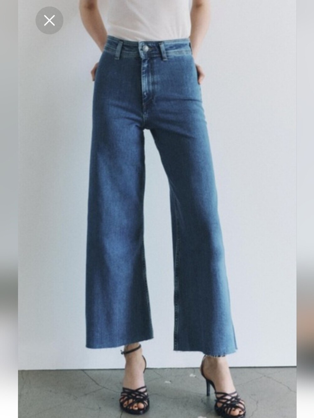 Zara Dark Blue Wide-Leg Jeans